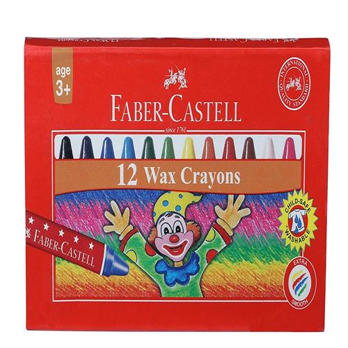 FABER CASTELL WAX CRAYONS 12PC